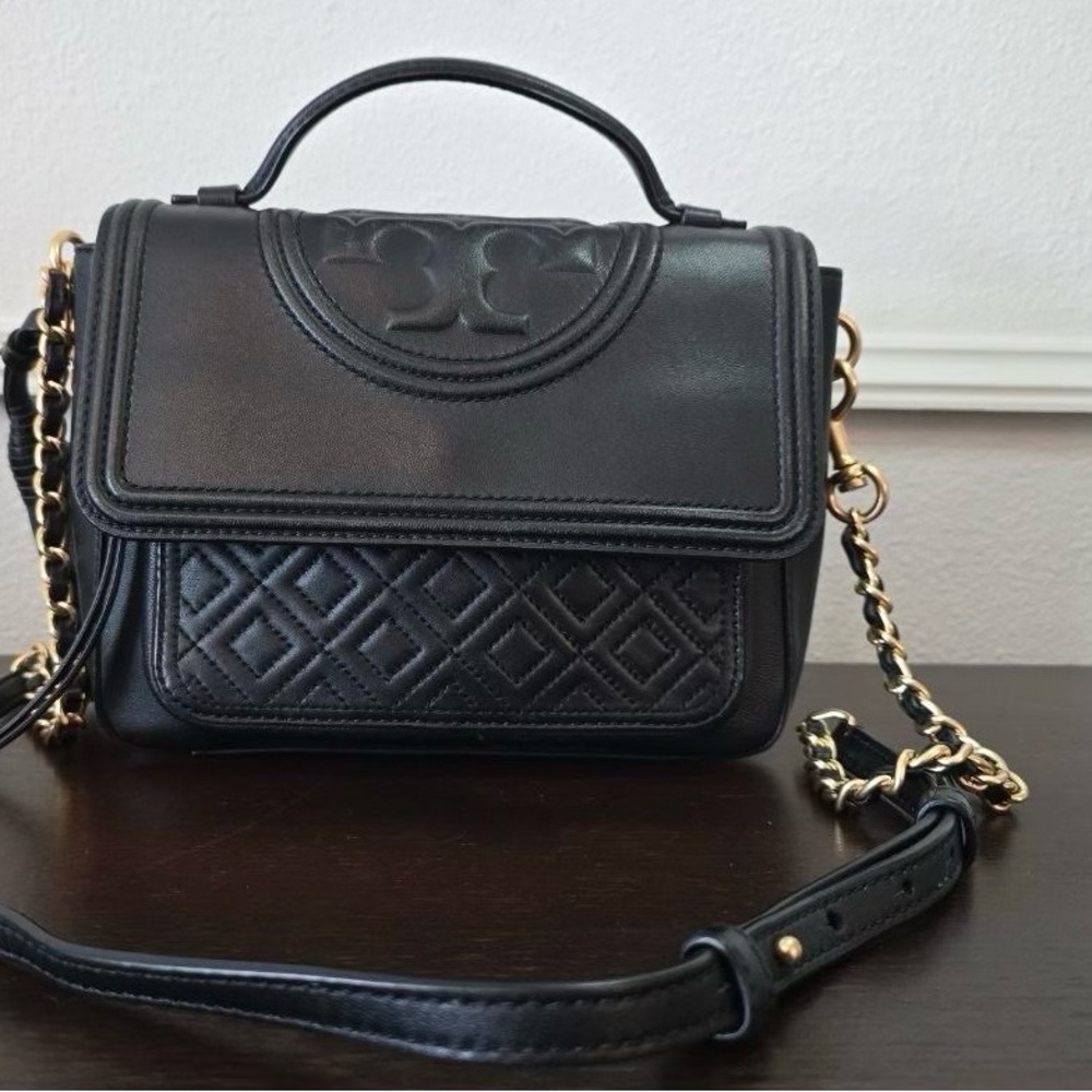 Tory Burch Fleming Quilted Leather Chain Shoulder Crossbody Bag